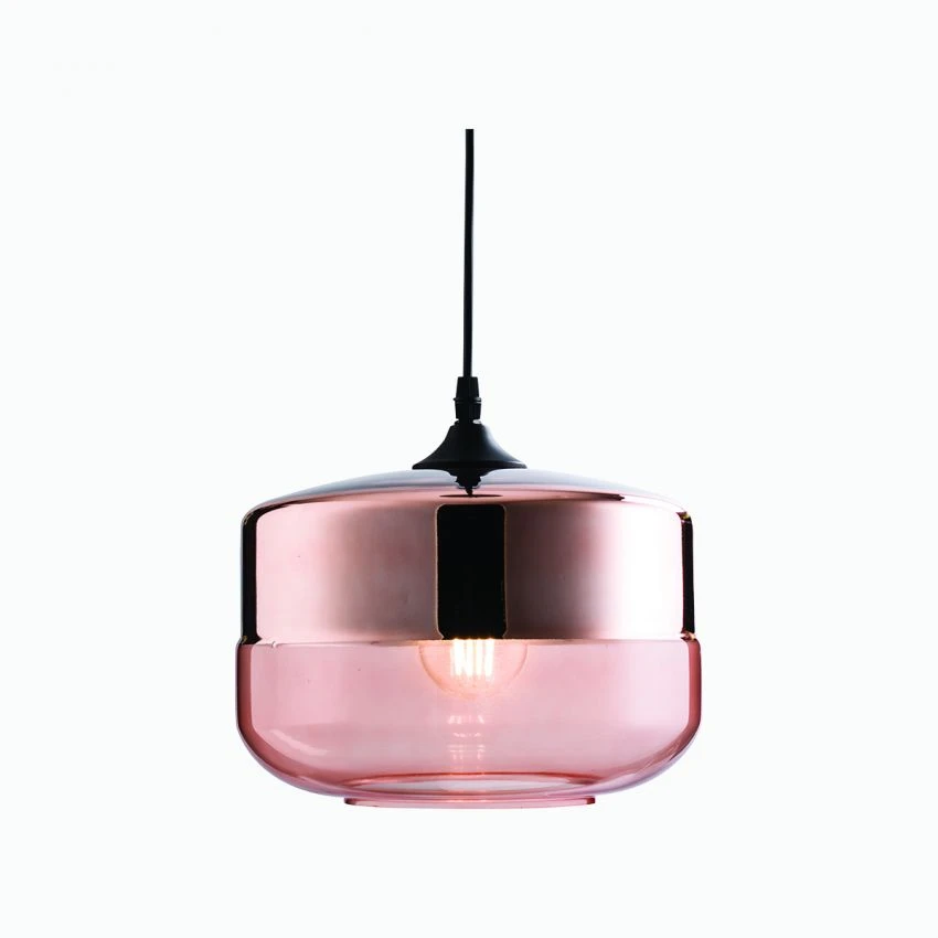 Demi Tinted Glass And Metal Pendant 1 Demi Tinted Glass And Metal Pendant