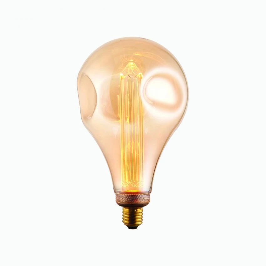 Ora Large LED Dimpled Globe Shaped Bulb With Amber Glass 1 Ora Large LED Dimpled Globe Shaped Bulb With Amber Glass