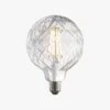 Garnet LED Grooved Globe Shaped Bulb With Clear Glass