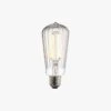 Garnet LED Ribbed Pear Shaped Bulb With Clear Glass