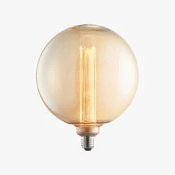 Garnet LED Globe Shaped Bulb With Amber Glass