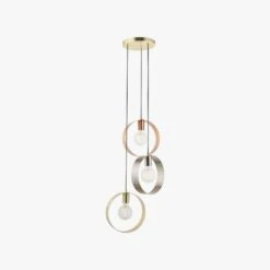 Magus 3 Light Pendant In Brushed Brass & Brushed Nickel