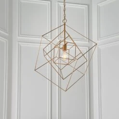 Sansa Medium Geometric Pendant In Gold Leaf -Perch & Parrow Home Sales Store en2100092 l2