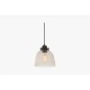 Matthew Black Chrome Pendant With Clear Tinted Glass Shade