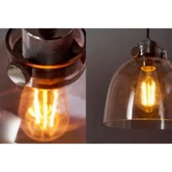 Matthew Black Chrome Pendant With Clear Tinted Glass Shade -Perch & Parrow Home Sales Store en2100095 de