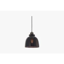 Matthew Black Chrome Pendant With Black Tinted Glass Shade