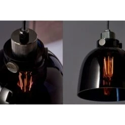 Matthew Black Chrome Pendant With Black Tinted Glass Shade -Perch & Parrow Home Sales Store en2100096 de