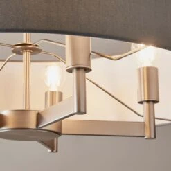 Emma Fabric Shade Chandelier In Grey -Perch & Parrow Home Sales Store en2100103 l3