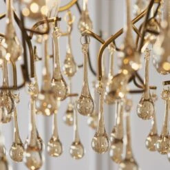 Ena Hanging Chandelier In Gold 7 Ena Hanging Chandelier In Gold -Perch & Parrow Home Sales Store en2100110 l3