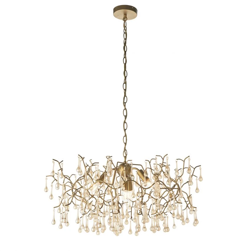 Ena Hanging Chandelier In Gold 1 Ena Hanging Chandelier In Gold