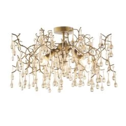 Ena Fixed Semi-Flush Ceiling Pendant In Gold
