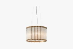 Charlotte Ribbed Glass Heritage Pendant In Gold