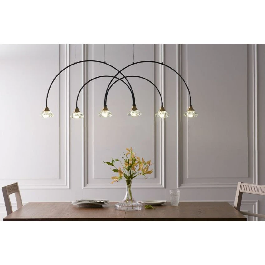 Noah Black Arch Pendant With Six Crystals 2 Noah Black Arch Pendant With Six Crystals - Image 2