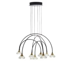 Noah Black Arch Pendant With Eight Crystals