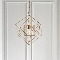 Sansa Small Geometric Pendant In Gold Leaf -Perch & Parrow Home Sales Store en2100134 l2