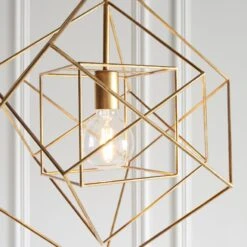 Sansa Small Geometric Pendant In Gold Leaf -Perch & Parrow Home Sales Store en2100134 l3