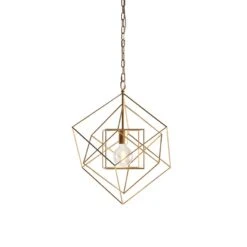 Sansa Small Geometric Pendant In Gold Leaf