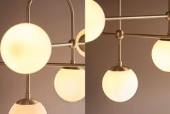 Luna Opal Glass Sphere Pendant In Antique Brass -Perch & Parrow Home Sales Store en2100158 de