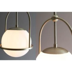 Luna Opal Glass Small Pendant In Antique Brass 5 Luna Opal Glass Small Pendant In Antique Brass -Perch & Parrow Home Sales Store en2100160 de