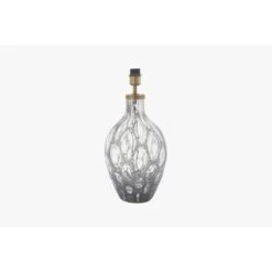 Sarah Blown Glass Table Lamp Base In Smoke