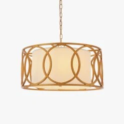Barbara Classic Shade Pendant In Brushed Gold