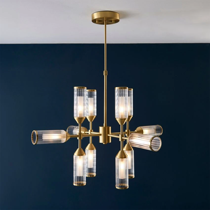 Julian Large Glass Ceiling Pendant In Brushed Brass 2 Julian Large Glass Ceiling Pendant In Brushed Brass - Image 2