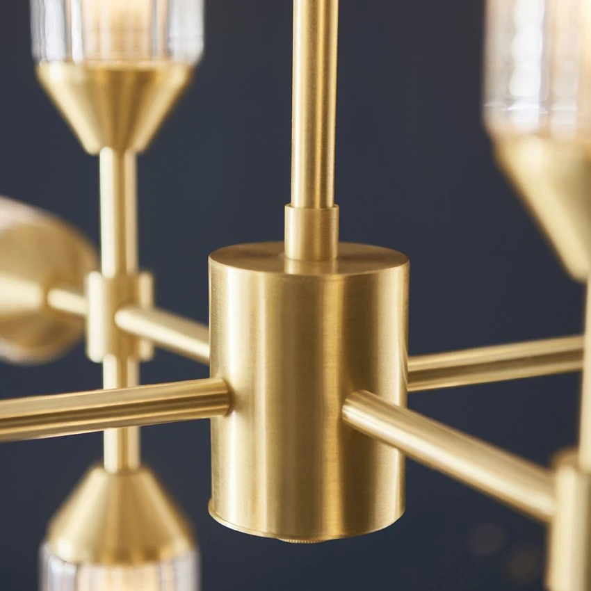 Julian Large Glass Ceiling Pendant In Brushed Brass 4 Julian Large Glass Ceiling Pendant In Brushed Brass - Image 4