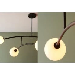 Natashah Opal Glass Black Semi-Flush Ceiling Light -Perch & Parrow Home Sales Store en2100221 de