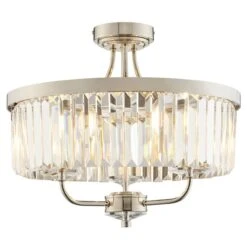 Aurora Princess Semi Flush Glass Light In Clear