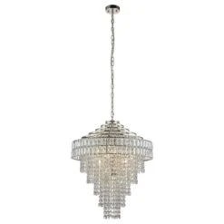 Beyla Tiered Pendant In Bright Nickel