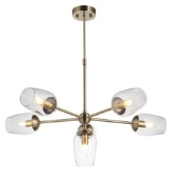 Marilyn Glass Pendant In Antique Brass