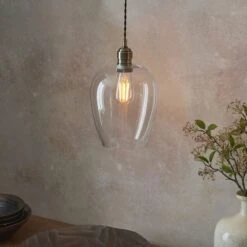 Hexton Glass Pendant In Antique Brass 6 Hexton Glass Pendant In Antique Brass -Perch & Parrow Home Sales Store en24020035 l2