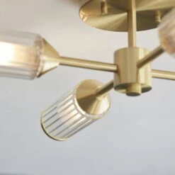 Julian Semi Flush Glass Light In Brushed Brass -Perch & Parrow Home Sales Store en24020042 l3
