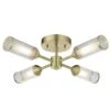 Julian Semi Flush Glass Light In Brushed Brass