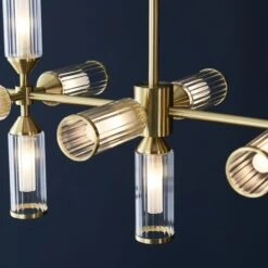 Julian Extra Large Linear Glass Pendant In Brushed Brass -Perch & Parrow Home Sales Store en24020043 l2