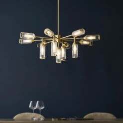 Julian Extra Large Glass Pendant In Brushed Brass -Perch & Parrow Home Sales Store en24020044 l2