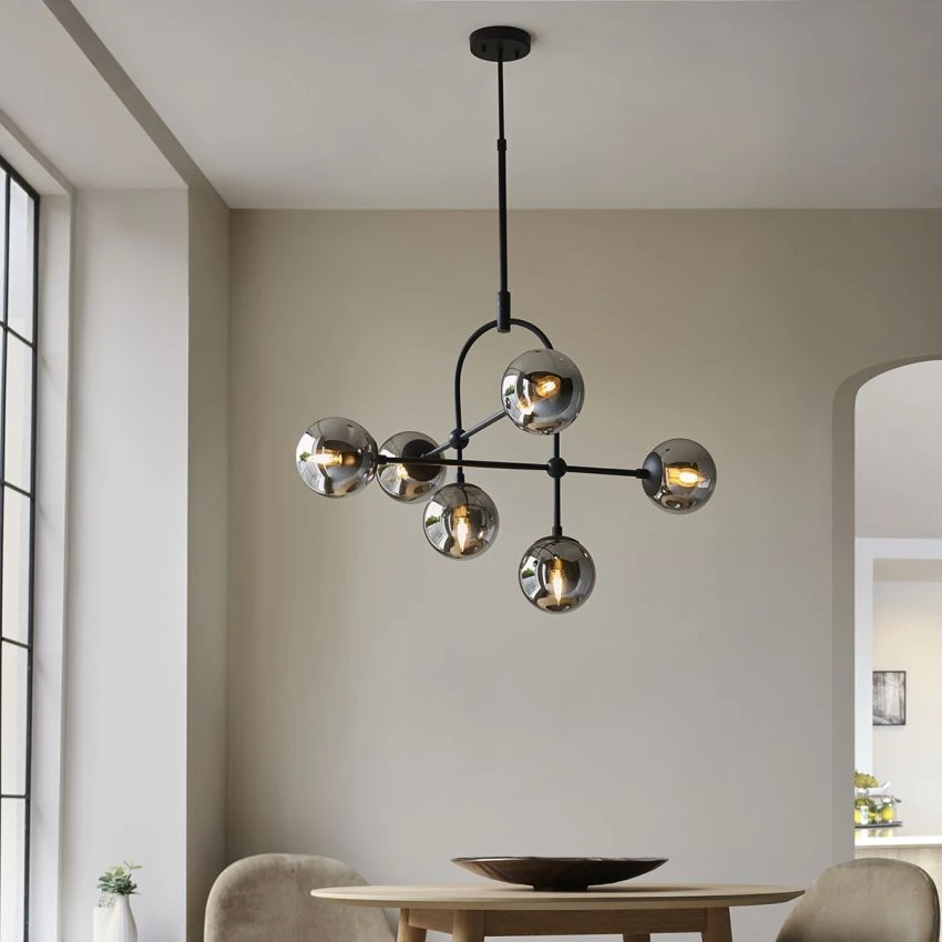 Luna Large Semi Flush Light In Matt Black 2 Luna Large Semi Flush Light In Matt Black - Image 2