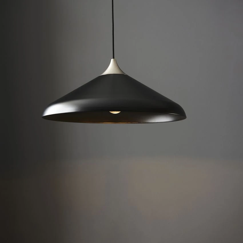 Rian Coned Pendant In Matt Black 2 Rian Coned Pendant In Matt Black - Image 2