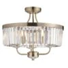 Aurora Princess Flush Glass Light In Gold