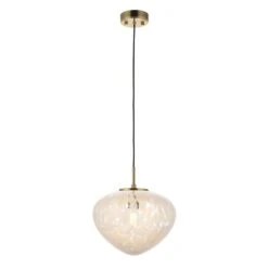 Kyra Confetti Glass Single Pendant In Satin Brass