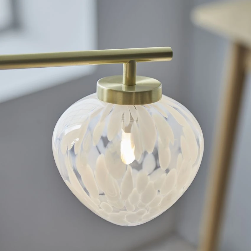 Kyra Confetti Glass Semi Flush Light In Satin Brass 4 Kyra Confetti Glass Semi Flush Light In Satin Brass - Image 4