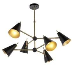 Mika Mid Century Pendant In Matt Black