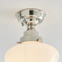 Cambrose Opal Glass Semi Flush Light In Nickel 7 Cambrose Opal Glass Semi Flush Light In Nickel -Perch & Parrow Home Sales Store en24020100 l3
