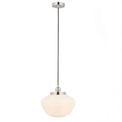 Cambrose Opal Glass Pendant In Nickel