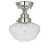 Cambrose Clear Glass Semi Flush Light In Nickel