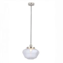 Cambrose Clear Glass Pendant In Nickel