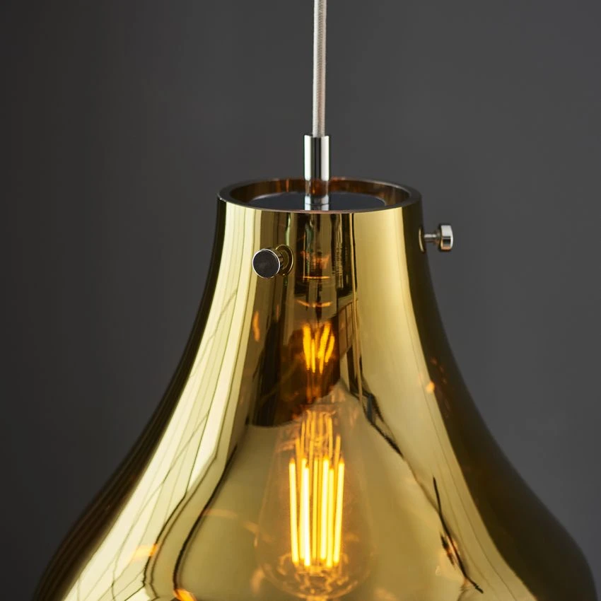 Elvera Large Pendant In Metallic Gold 4 Elvera Large Pendant In Metallic Gold - Image 4