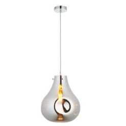 Elvera Large Pendant In Metallic Chrome