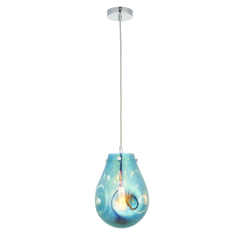 Elvera Medium Pendant In Metallic Petrol 1 Elvera Medium Pendant In Metallic Petrol