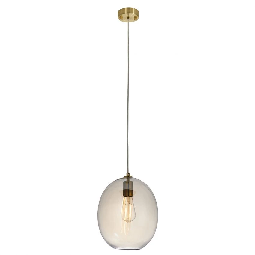 Cleo Oval Pendant In Satin Brass 1 Cleo Oval Pendant In Satin Brass